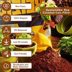 Legigo Pack of 10 Organic Coco Coir Bricks- 100% Natural Compressed Coco Peat Brick Coconut Fiber Substrate with Low EC&pH Balance, Coir Plant Soil Enhance Root Growth for Herbs, Flowers, House Plants