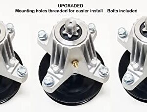 LAWN & GARDEN AMC 3 Upgraded Spindles, Mounting Holes Threaded for Easier Install, Compatible with MTD Cub Cadet 618-06978, 918-06978