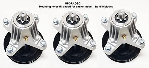 LAWN & GARDEN AMC 3 Upgraded Spindles, Mounting Holes Threaded for Easier Install, Compatible with MTD Cub Cadet 618-06978, 918-06978