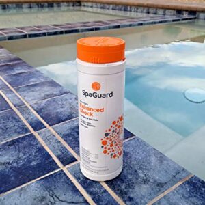 SpaGuard Enhanced Shock 2lb with LeisureQuip ScumBoat Scum Absorber and LeisureQuip Hot Tub Care E-Book