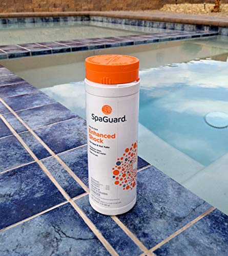 SpaGuard Enhanced Shock 2lb with LeisureQuip ScumBoat Scum Absorber and LeisureQuip Hot Tub Care E-Book