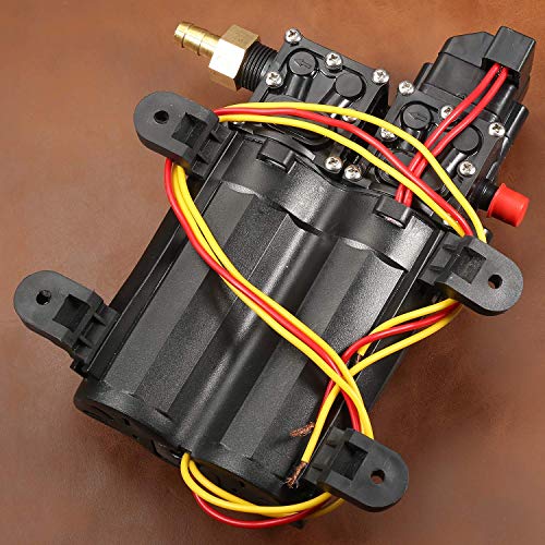 bayite 12V DC Fresh Water Pump 7.5 L/Min 2 GPM 100 PSI Adjustable 12 Volt Diaphragm Pump Self Priming Sprayer Pump with Pressure Switch for RV Camper Marine Boat