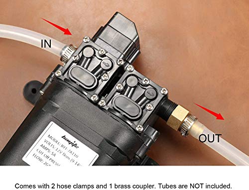 bayite 12V DC Fresh Water Pump 7.5 L/Min 2 GPM 100 PSI Adjustable 12 Volt Diaphragm Pump Self Priming Sprayer Pump with Pressure Switch for RV Camper Marine Boat