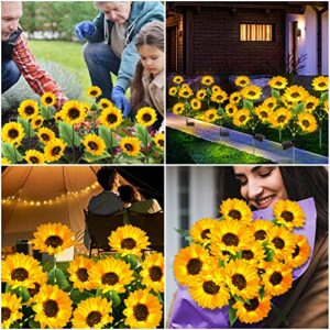 KOOPER Solar Lights Outdoor Garden Decor - Upgraded 3 Pack Solar Garden Lights with 9 Sunflower Lights, Waterproof Solar Outdoor Lights Auto ON/Off Solar Decorative Lights for Garden, Patio, Backyard