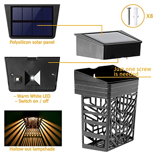 Qzc Solar Fence Lights, Solar Deck Lights Outdoor Waterproof Garden Decorative Lighting for Post, Patio,Step, Stair,Pool&Yard