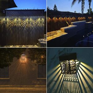 Qzc Solar Fence Lights, Solar Deck Lights Outdoor Waterproof Garden Decorative Lighting for Post, Patio,Step, Stair,Pool&Yard