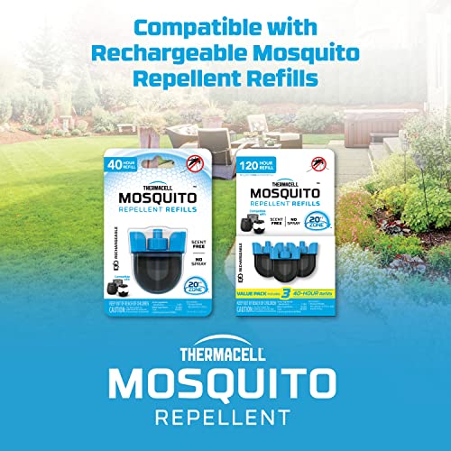 Thermacell E55 E-Series Rechargeable Mosquito Repeller with 20' Mosquito Protection Zone; Blue; Includes 12-Hr Repellent Refill; DEET Free Bug Spray Alternative; Scent Free; No Candle or Flame