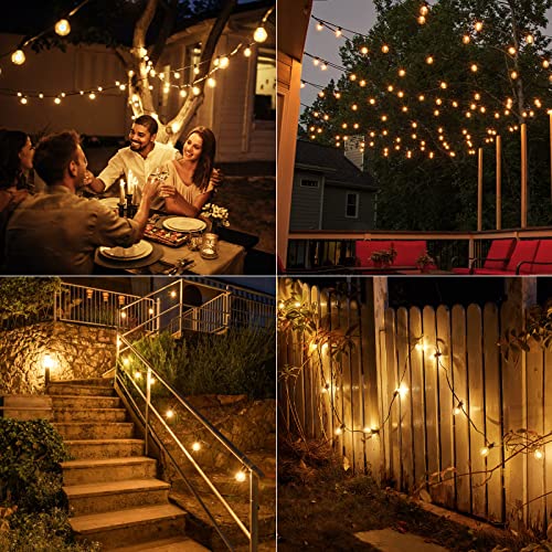 Brightown Outdoor String Lights 50FT- LED String Lights G40 Globe Patio Lights Energy Saving with 25 LED Bulbs, Shatterproof Hanging Outdoor Lights for Christmas Outside Garden Backyard Cafe