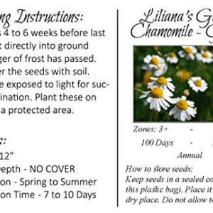 Herb Seeds - German Chamomile - Medicinal, Flowering, and Edible - Liliana's Garden