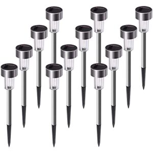 solar lights outdoor christmas, sunnest 12pack stainless steel outdoor solar lights – waterproof, led landscape lighting solar powered outdoor lights solar garden lights for pathway patio yard