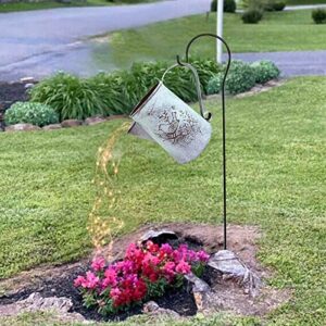 Star Shower Garden Art LED Light with Stake Firefly Bunch Lights Fairy Copper Wire Waterproof String Lights, Vine Solar Watering Can Lights Outdoor Garden Eid Mubarak Easter Metal Decor Lights (06)