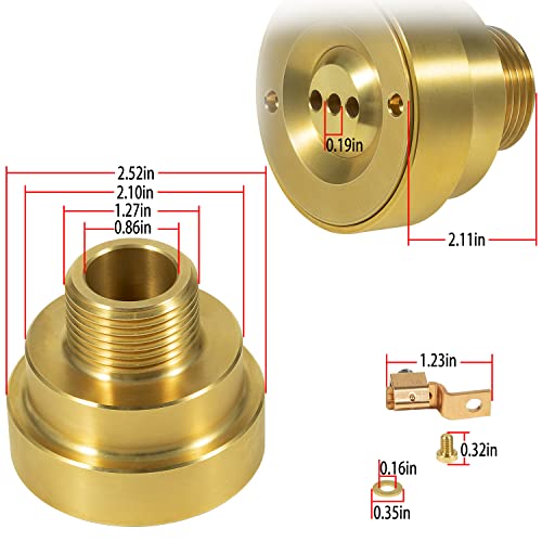 Deecaray Swimming Pool Spa Brass Deck Jet Fountain 3 Hole Nozzle with Ground Lug,Suitable for All Occasions of Fountains,Landscapes and Gardens