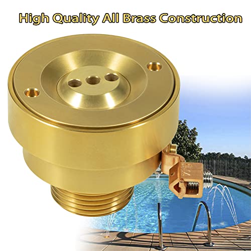 Deecaray Swimming Pool Spa Brass Deck Jet Fountain 3 Hole Nozzle with Ground Lug,Suitable for All Occasions of Fountains,Landscapes and Gardens