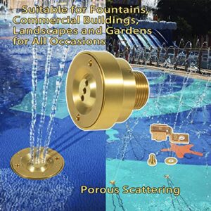 Deecaray Swimming Pool Spa Brass Deck Jet Fountain 3 Hole Nozzle with Ground Lug,Suitable for All Occasions of Fountains,Landscapes and Gardens