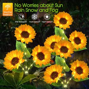 KOOPER 9 Sunflower Lights & 4 Pack Solar Garden Lights