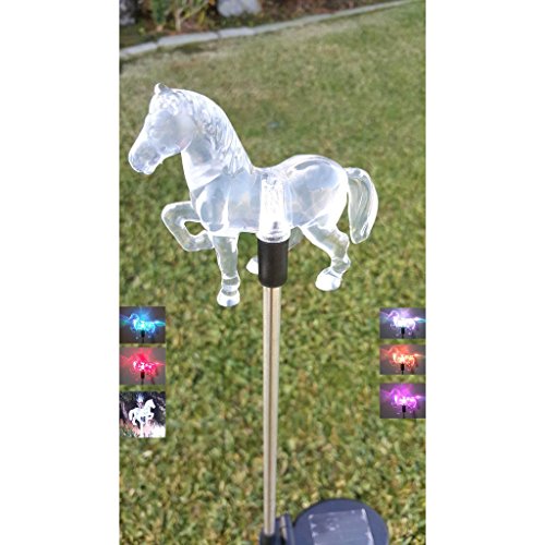 Unido Box Horse Solar Garden Stake Light LED Color-Changing, Set of 2