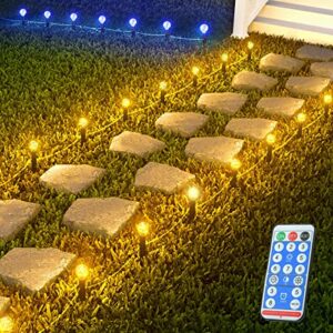solar garden lights outdoor, 10 pack solar globe lights, 8 lighting modes with remote control twinkling solar stake lights outdoor waterproof landscape pathway wedding patio yard festival decoration