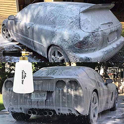Twinkle Star Foam Cannon Snow Foam Lance with 1/4" Quick Connector, 5 Nozzle Tips for Pressure Washer Gun
