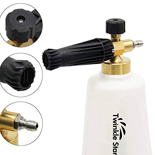 Twinkle Star Foam Cannon Snow Foam Lance with 1/4" Quick Connector, 5 Nozzle Tips for Pressure Washer Gun