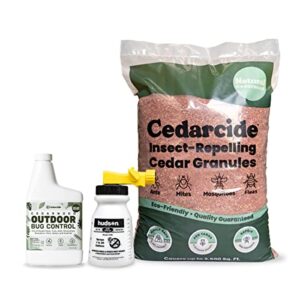 cedarcide outdoor lawn and garden kit (small) includes outdoor bug control concentrate cedar oil pint and cedarcide granules