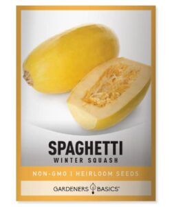 spaghetti squash seeds for planting – winter squash heirloom, non-gmo vegetable squash variety- 3 grams seeds great for summer garden by gardeners basics