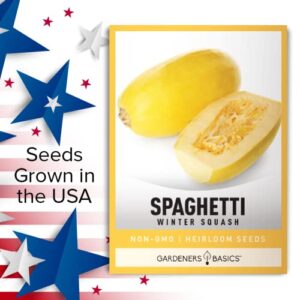 Spaghetti Squash Seeds for Planting - Winter Squash Heirloom, Non-GMO Vegetable Squash Variety- 3 Grams Seeds Great for Summer Garden by Gardeners Basics