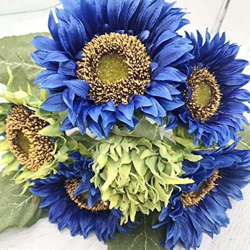 QAUZUY GARDEN 40 Rare Blue Sunflower Seeds (Helianthus Annuus), Attract Pollinators, Rare Striking Showy Exotic Flower for Home Garden Office Yard Decor