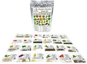 complete garden seed variety kit – 24 varieties – 8410+ non-gmo open pollinated seeds – resealable poly bags – grow your own beautiful garden