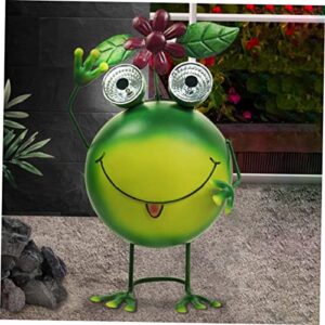 LABRIMP Light Decorative Decor Lights Solar Animal Courtyard LED Statue Landscape for Pathway Garden Decoration Frog Outdoor Metal Patio Powered Lighting Lawn Landscaping Craft Lamp