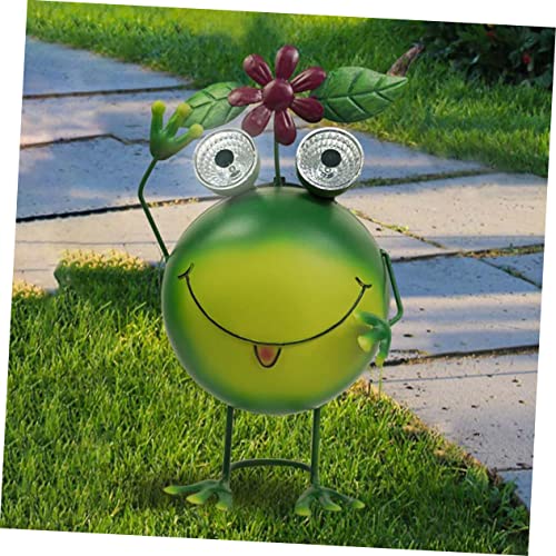 LABRIMP Light Decorative Decor Lights Solar Animal Courtyard LED Statue Landscape for Pathway Garden Decoration Frog Outdoor Metal Patio Powered Lighting Lawn Landscaping Craft Lamp