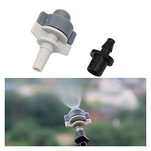 XLBH Irrigation Accessories 50Pcs 6mm Misting Atomization Nozzles with Barbed 6mm to 4/7mm Interface Straight Connectors Garden Irrigation System Sprinklers widely Used