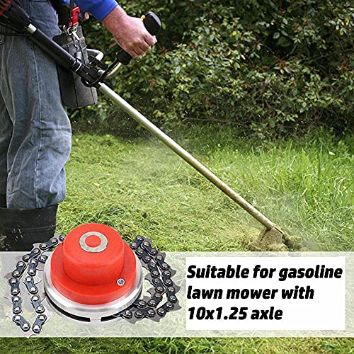 Barafat Universal Weed Eater Head, Chain Trimmer Head 65Mn, Garden Lawn Mower, Mower Tool Accessories for Outside Garden Lawn Glass (Red)