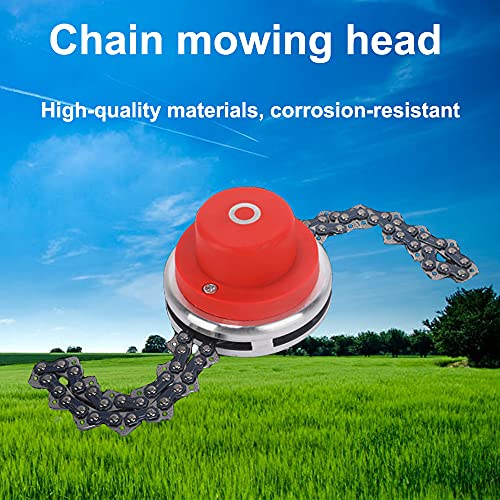 Barafat Universal Weed Eater Head, Chain Trimmer Head 65Mn, Garden Lawn Mower, Mower Tool Accessories for Outside Garden Lawn Glass (Red)