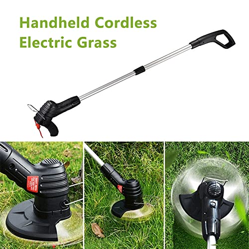 Handheld Cordless Electric Grass Trimmer Portable Foldable Lawn Mower Weed Eater with Charger,Length Adjustable Lawn Edger Brush Cutter for Home Garden,Lawn,Yard