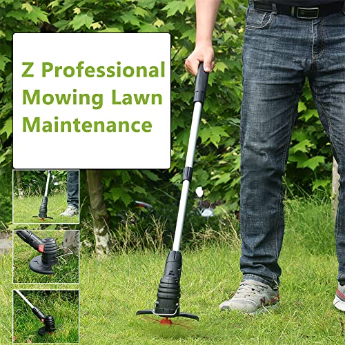 Handheld Cordless Electric Grass Trimmer Portable Foldable Lawn Mower Weed Eater with Charger,Length Adjustable Lawn Edger Brush Cutter for Home Garden,Lawn,Yard