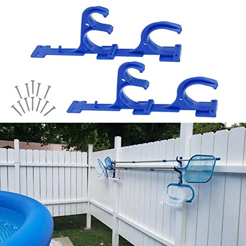 Pool Pole Hanger Leaf Rakes Vacuum Hose with Screw Blue Tools Multi Purpose Brushes D7y4 Garden Skimmers Outdoor Holder Plastic