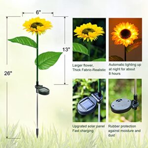 KNIGHTSPED Solar Sunflower Lights Outdoor Garden [2 Pack] Fall Landscape Waterproof Decor lamp for Garden Patio Porch Backyard Walkway