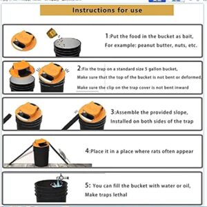 Mouse Trap Bucket Lid, Double Trap Door Style Bucket Mouse Traps Indoor Outdoor Humane Rat Trap, Chipmunk Trap, Mice Trap（5 Gallon Bucket Compatible