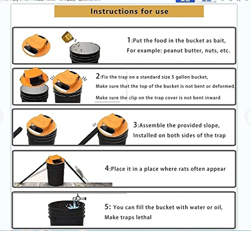 Mouse Trap Bucket Lid, Double Trap Door Style Bucket Mouse Traps Indoor Outdoor Humane Rat Trap, Chipmunk Trap, Mice Trap（5 Gallon Bucket Compatible