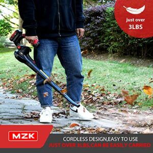 MZK Cordless Leaf Blower,20V Battery Powered Leaf Blower for Lawn Care, Electric Lightweight Mini Leaf Blower(Battery & Charger Included)