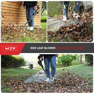 MZK Cordless Leaf Blower,20V Battery Powered Leaf Blower for Lawn Care, Electric Lightweight Mini Leaf Blower(Battery & Charger Included)