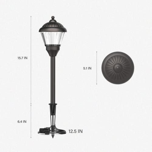 GOODSMANN Pathway Light 1.5W LED Outdoor Low Voltage Landscape Lighting 100 Lumen Hardwired Path Light 3000K Warm White Metal Walkway Light 12V Bronze Electric Sidewalk Light with Cable Connector