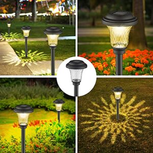 HiSolar Solar Pathway Lights Outdoor, 12 Pack Wireless Walkway Solar Lights Outdoor Waterproof Auto On/Off Solar Landscape Lights for Garden Patio Yard Driveway, Warm White