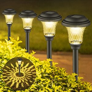 HiSolar Solar Pathway Lights Outdoor, 12 Pack Wireless Walkway Solar Lights Outdoor Waterproof Auto On/Off Solar Landscape Lights for Garden Patio Yard Driveway, Warm White