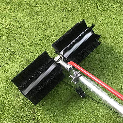 OUKANING 43CC Gas Powered Sweeper Broom 2 Stroke Walk Behind Snow Sweeper Hand Held Brush Broom Sweeping Machine for Garden Lawn Yard Sidewalk Driveway Turf Grass Cleaning