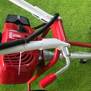 OUKANING 43CC Gas Powered Sweeper Broom 2 Stroke Walk Behind Snow Sweeper Hand Held Brush Broom Sweeping Machine for Garden Lawn Yard Sidewalk Driveway Turf Grass Cleaning