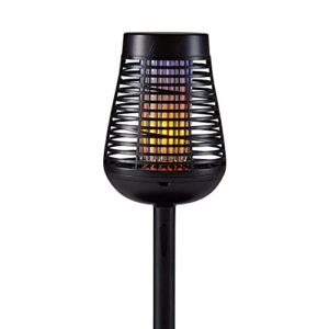 pic solar insect killer torch (dfst), bug zapper and accent light, solar bug zapper – kills bugs on contact