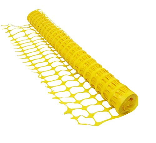 BOEN Temporary Fencing, Mesh Snow Fence, Plastic, Safety Garden Netting, Above Ground Barrier, for Deer, Kids, Swimming Pool, Silt, Lawn, Rabbits, Poultry, Dogs (4' x 100', Yellow)