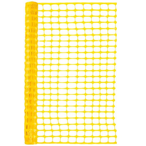 BOEN Temporary Fencing, Mesh Snow Fence, Plastic, Safety Garden Netting, Above Ground Barrier, for Deer, Kids, Swimming Pool, Silt, Lawn, Rabbits, Poultry, Dogs (4' x 100', Yellow)