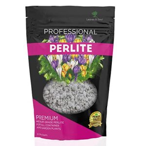 professional perlite | large 2.2 quarts | medium grade for container and garden plants | ph neutral lightweight soil additive | made in usa